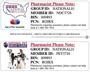 National Drug Card Prescription Discounts for Pets and People